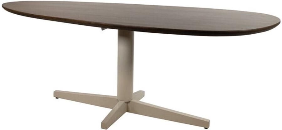 MySons Eettafel Taurus organisch Beige poot Mangohout 190x90 cm walnoot