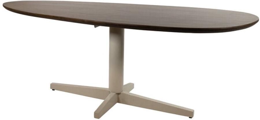 MySons Eettafel Taurus organisch Beige poot Mangohout 220x100 cm walnoot