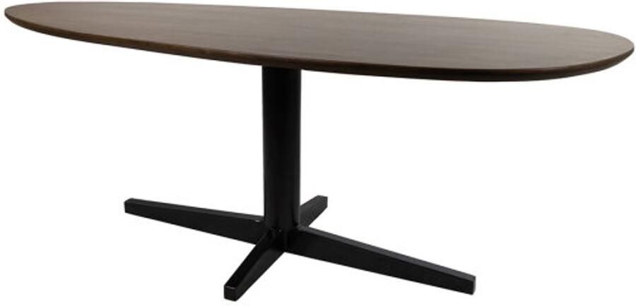 MySons Eettafel Taurus organisch zwarte poot Mangohout 160x90 cm walnoot
