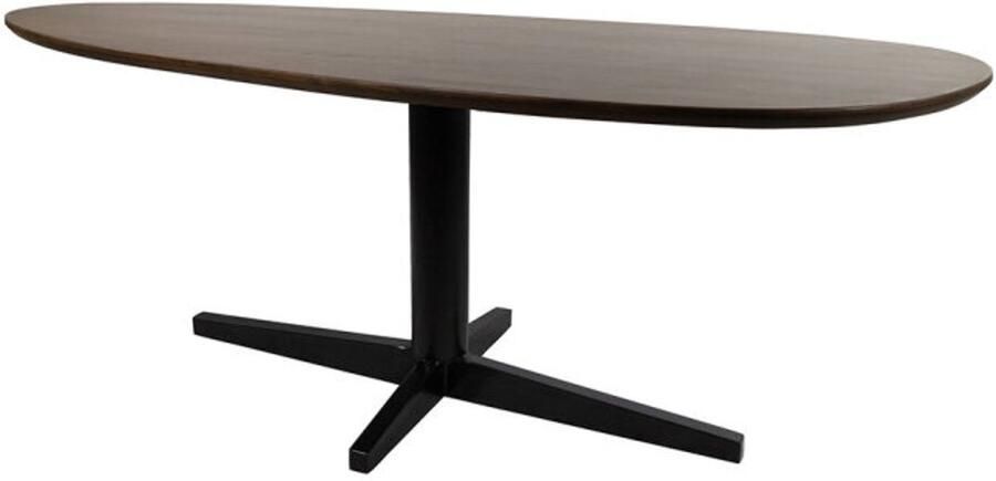 MySons Eettafel Taurus organisch zwarte poot Mangohout 190x90 cm walnoot