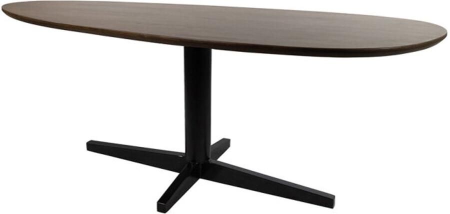 MySons Eettafel Taurus organisch zwarte poot Mangohout 220x100 cm walnoot