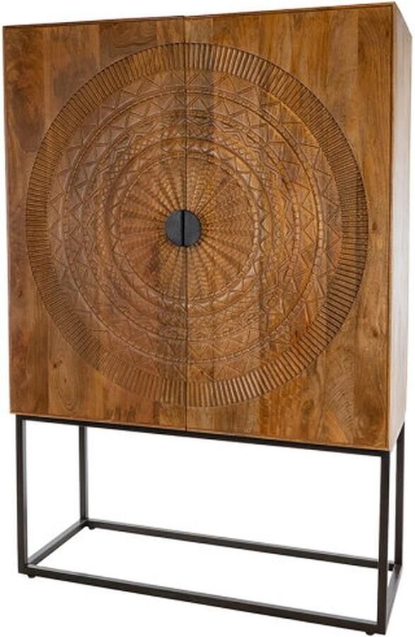 MySons Opbergkast Maya 2-deurs mangohout 115x48x170 cm
