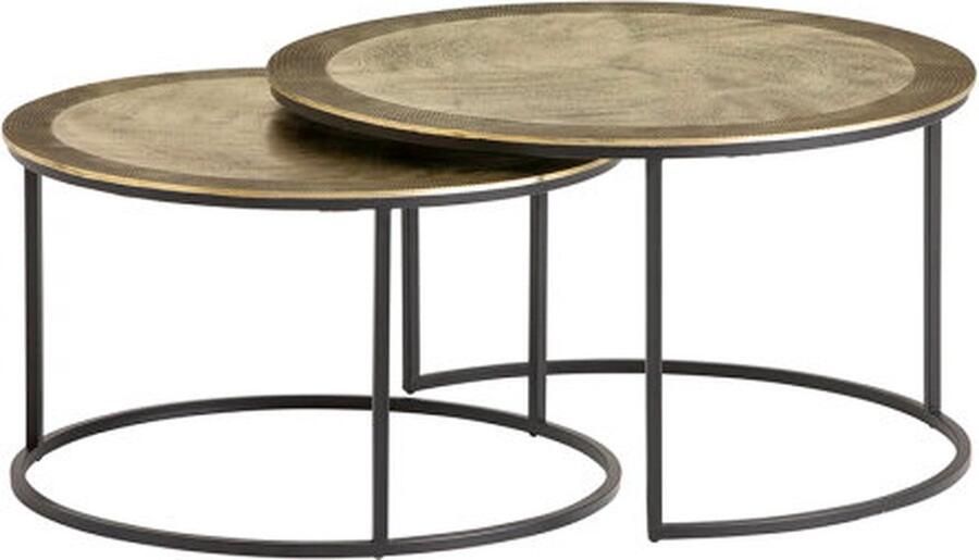 MySons Salento salontafel set van 2 Brass Antique Mix & Match Collection