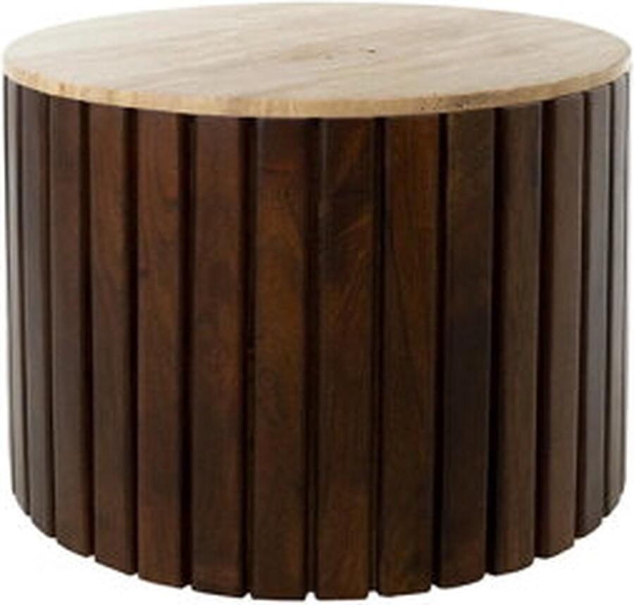 MySons Salontafel marmer Travertin Ø60 H45 Dark Walnut Tanzania Collection