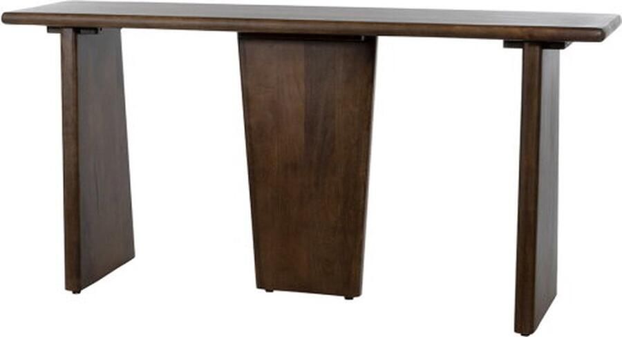 MySons Sidetable Lagos Mangohout Walnoot 160x40x76 cm Wandtafel Haltafel Houten sidetable Bijzettafel Smalle Tafel Entree Tafel Console Table Japandi Modern design