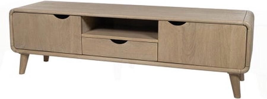 MySons TV dressoir 150 met 2 deuren 1 lade en 1 open vak Acacia Weathered Wood Glostrup Furniture Collection