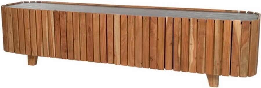 MySons TV dressoir marmer Black 190 met 3 deuren Acacia Natural Zanzibar Collection