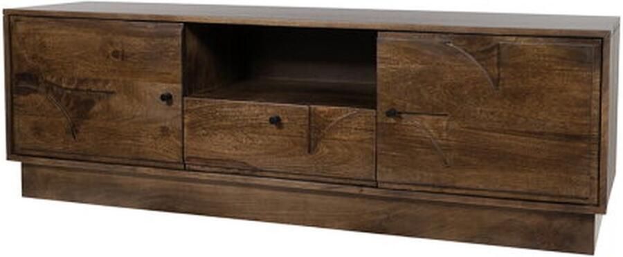 MySons TV dressoir 150 met 2 deuren 1 lade en 1 open vak Dark Walnut Kaapstad Collection