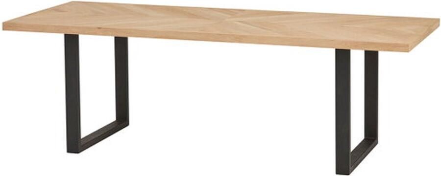 MySons Nijwie Interlaken Eetkamertafel 200x100 met houten rand en U-poot