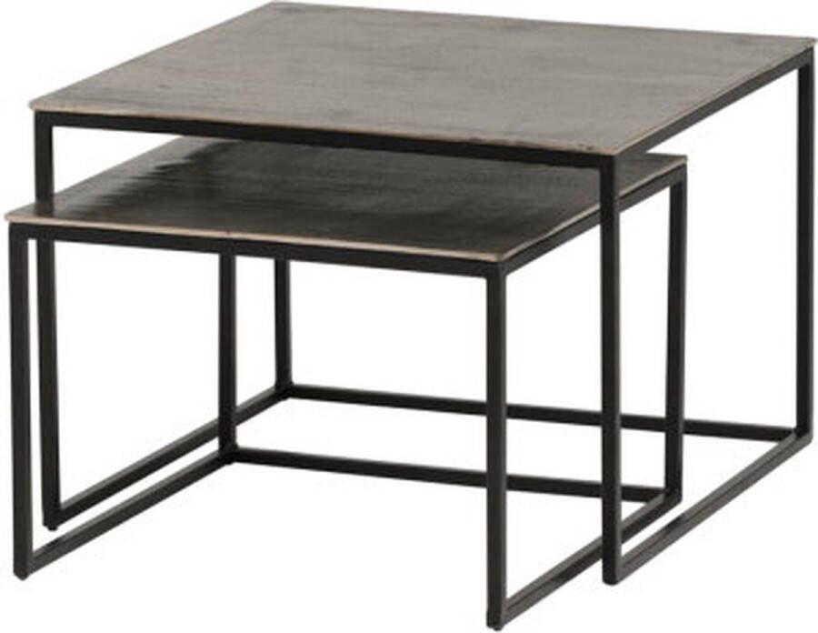 MySons Salontafel Silvia set van 2 Medium Silver antique Meubelplaats