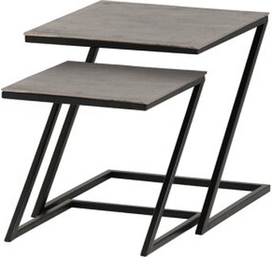 MySons Bijzettafel Zorro set van 2 Silver antique Meubelplaats