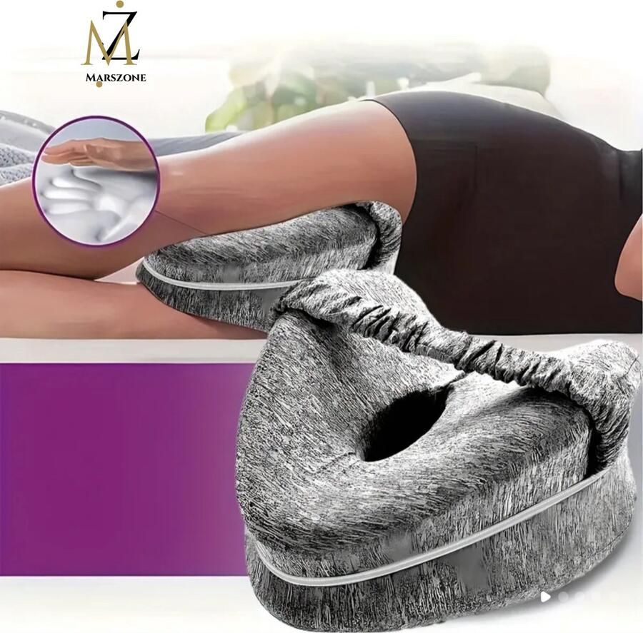 MZS Kniekussen voor Zijslapers + Slaapmasker Beenkussen voor Slaapcomfort in Bed Ideaal KnieKussen voor Zijdelings Slapen Ondersteuning voor Knieën en Heupen Perfect Cadeau voor Slaapliefhebbers - Foto 2