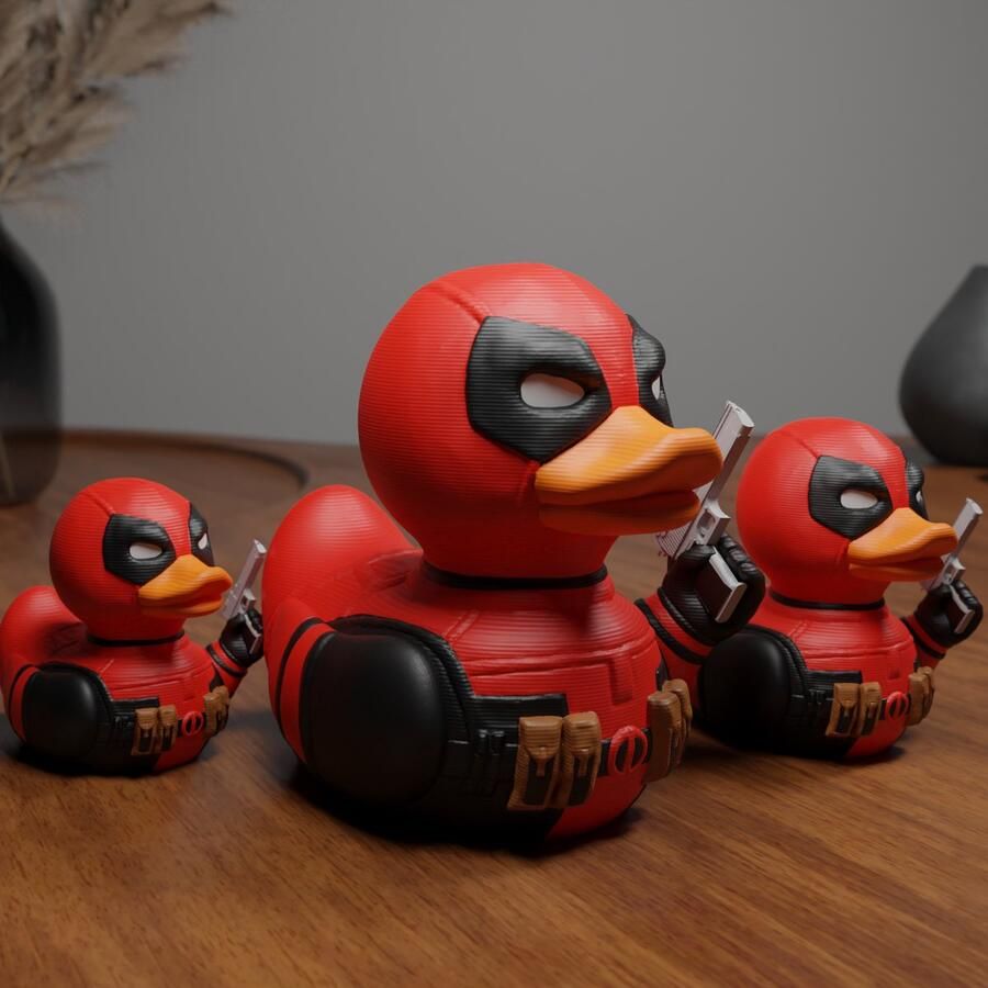 N&M Development Groot gemaskerde Eend 3D Geprint Beeldje – Grappige Superhelden Bureau Decoratie Uniek Cadeau