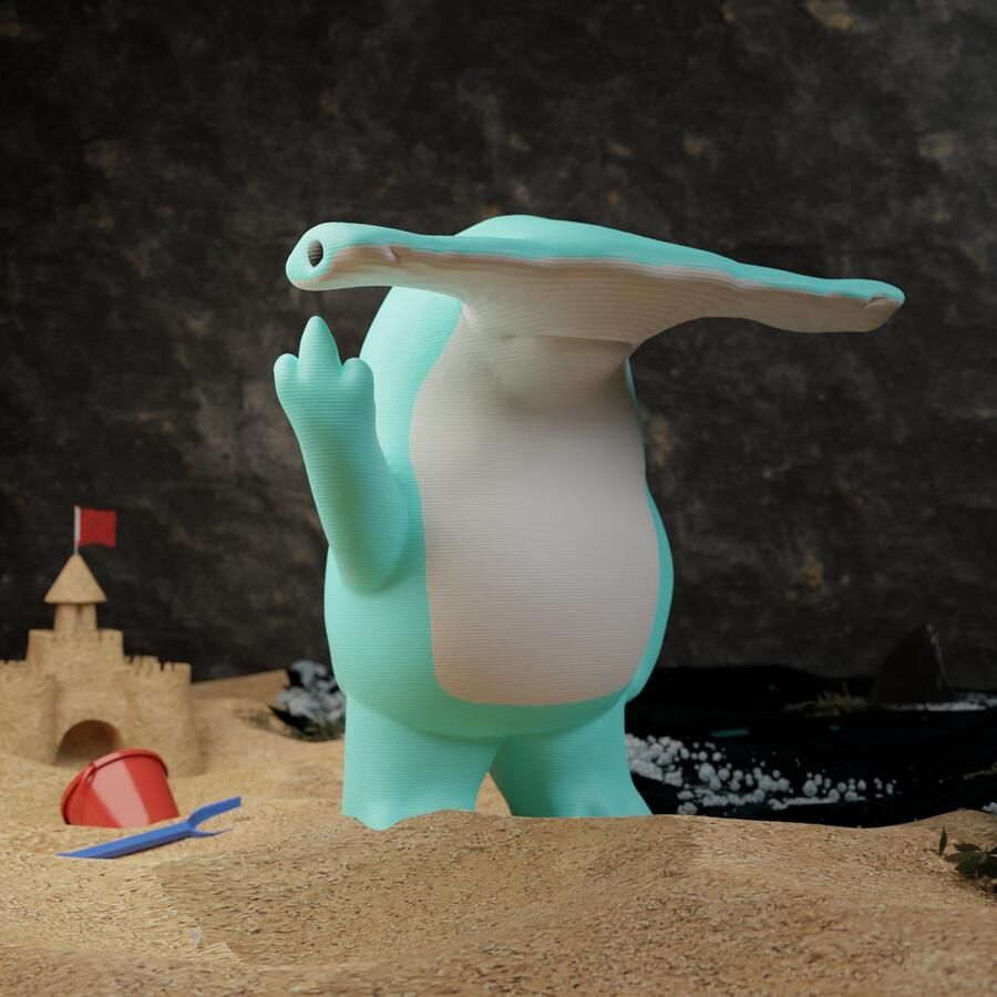 N&M Development Groot Hilarisch Middelvinger Krokodil Beeldje – Grappige Bureau Decoratie & Uniek Cadeau voor Verjaardagen Kantoren of Thuisruimtes 3D-geprint figuurtje - Foto 2