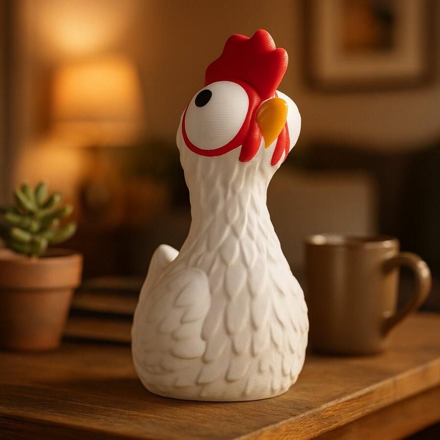 N&M Development Groot Gek Kip Beeldje – Hilarische en Eigenzinnige Dieren Decoratie voor Bureau Plank of Cadeau – Perfect voor Leuk Collectors en Unieke Cadeau Ideeën
