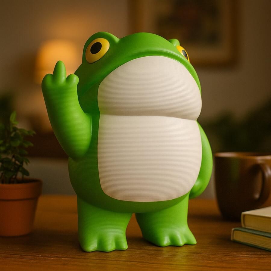 N&M Development Klein Grappig Middelvinger Kikker Beeldje – Bestverkochte Bureau Decoratie & Uniek Cadeau voor Vrienden Kantoor of Thuis – Gedurfd Speels – Oogverblindend!