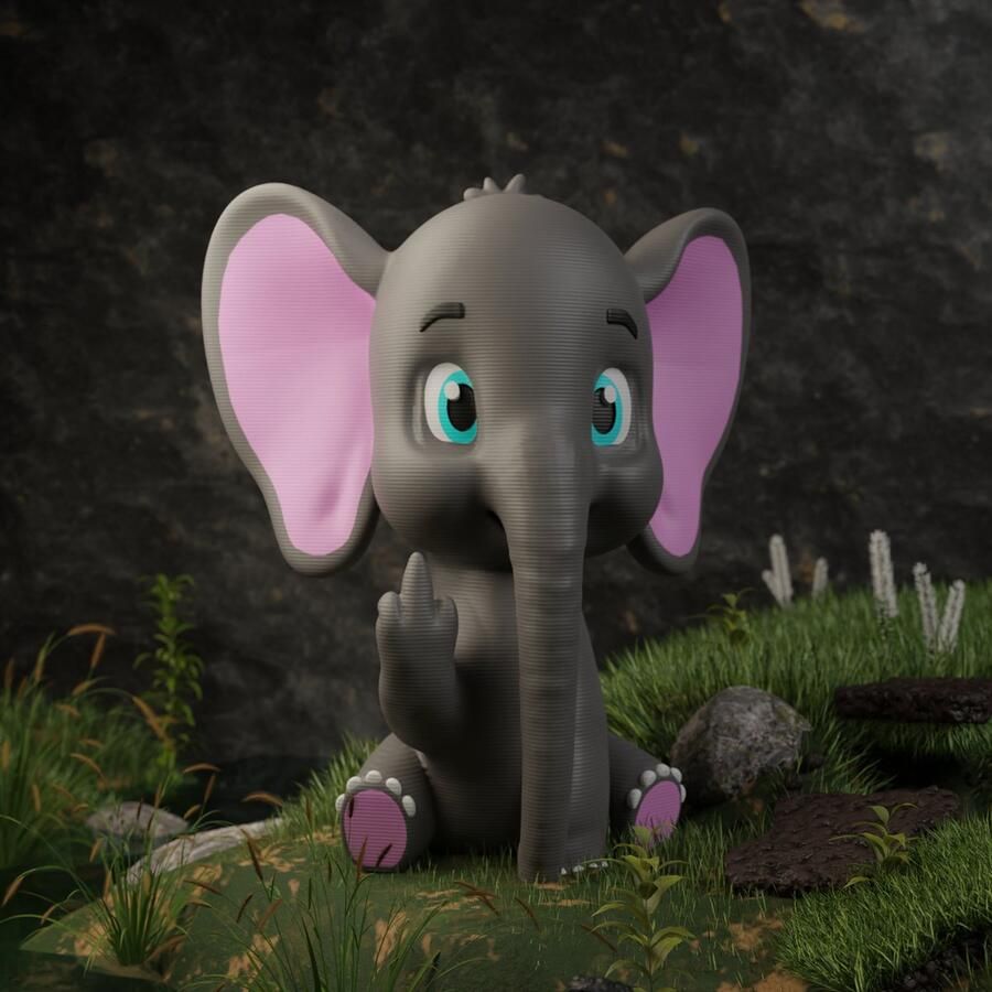 N&M Development klein Grappig Middelvinger Olifant Beeldje – Unieke Bureau Decoratie & Hilarisch Cadeau voor Vrienden Verjaardagen of Kantoor – Gedurfd Speels en Blikvangend - Foto 2