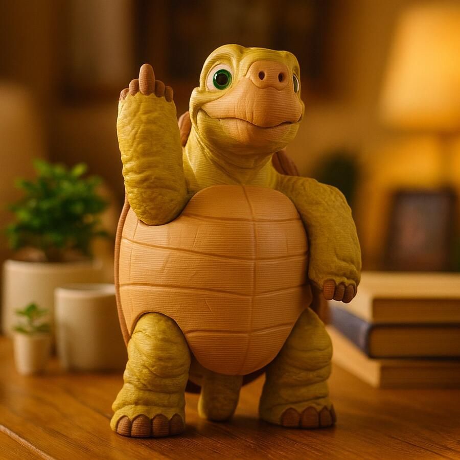 N&M Development Klein Middelvinger Schildpad Beeldje – 3D-geprinte Schildpad met Attitude Uniek Cadeau voor Dierenliefhebbers Humoristische Bureau- of Woondecoratie Perfect voor een Lach!
