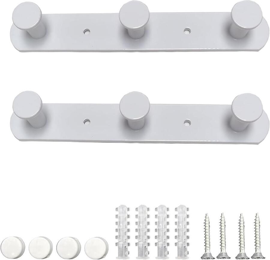 #N 2 stuks Zware Haak Kapstok voor Badkamerhanddoek Slaapkamer Kleding Keukenhanddoeken Wit