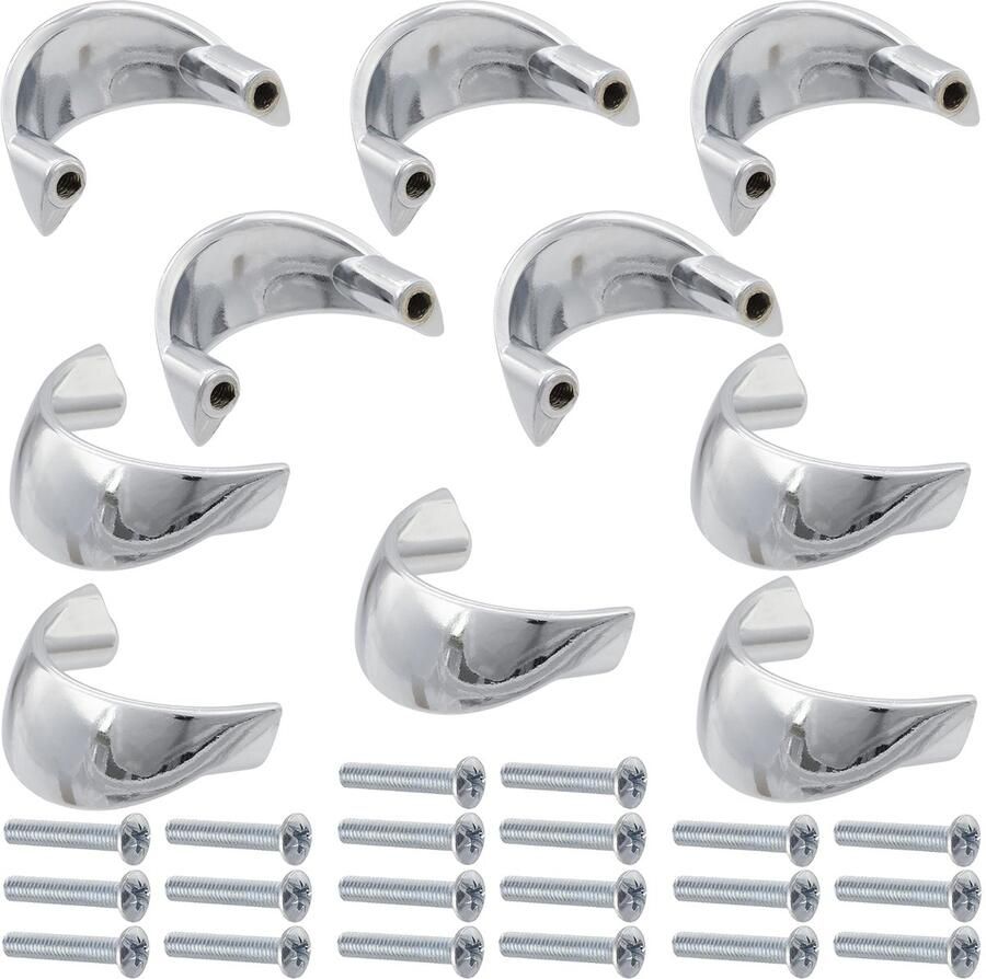#N C41421 Set van 10 meubels handgrepen hartafstand 32 mm voor deur kast lade in metaal chroom afwerking