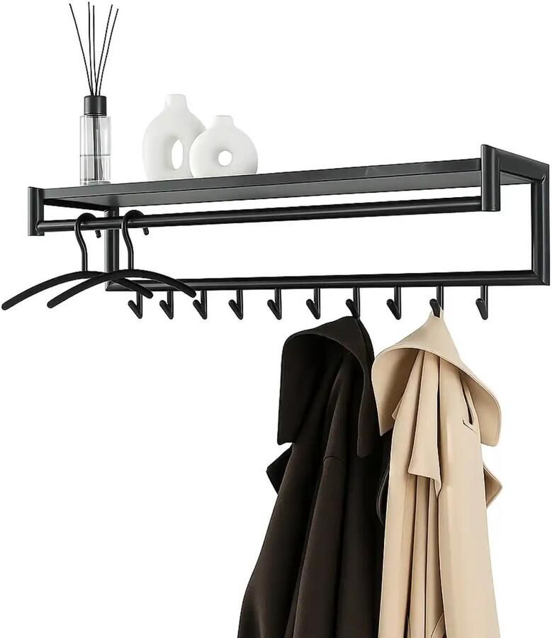 Naamloos Kapstok Tenaro B 100 cm H 30 cm marmer zwart