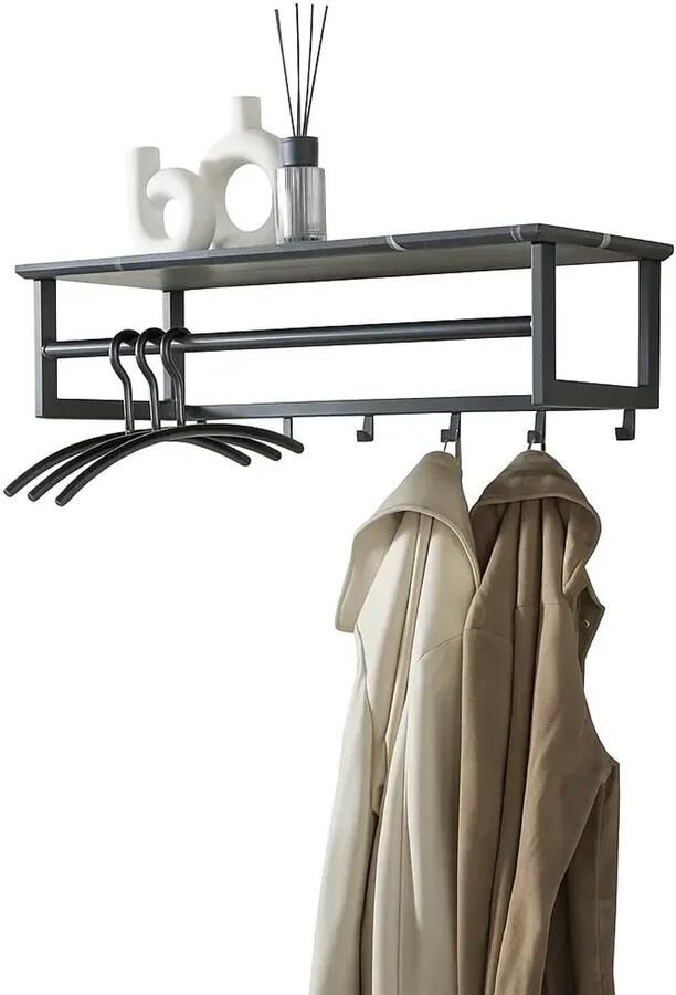 Naamloos Kapstok Tenaro B 80 cm H 24 cm marmer zwart