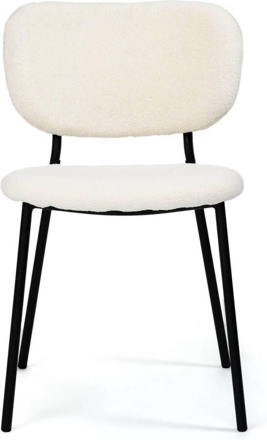 NADUVI Collection Set van 2 eetkamerstoelen Calais teddystof