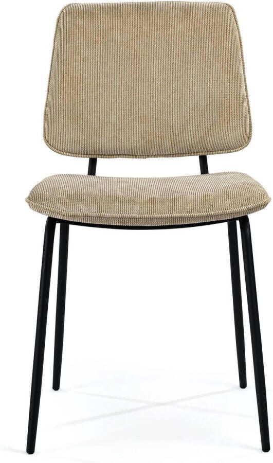 NADUVI Collection Set van 2 eetkamerstoelen Milou ribstof