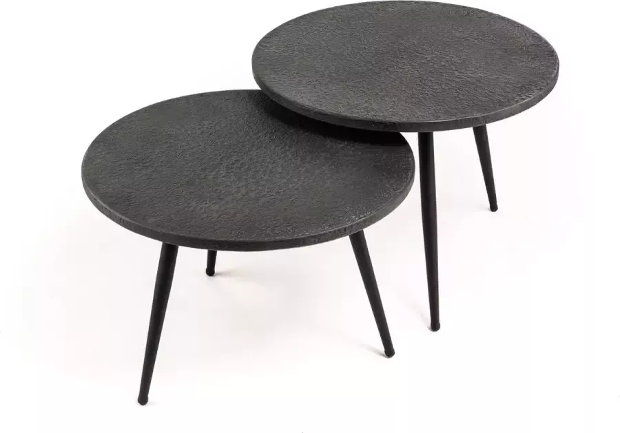 NADUVI Collection Set van 2 salontafels Noire rond