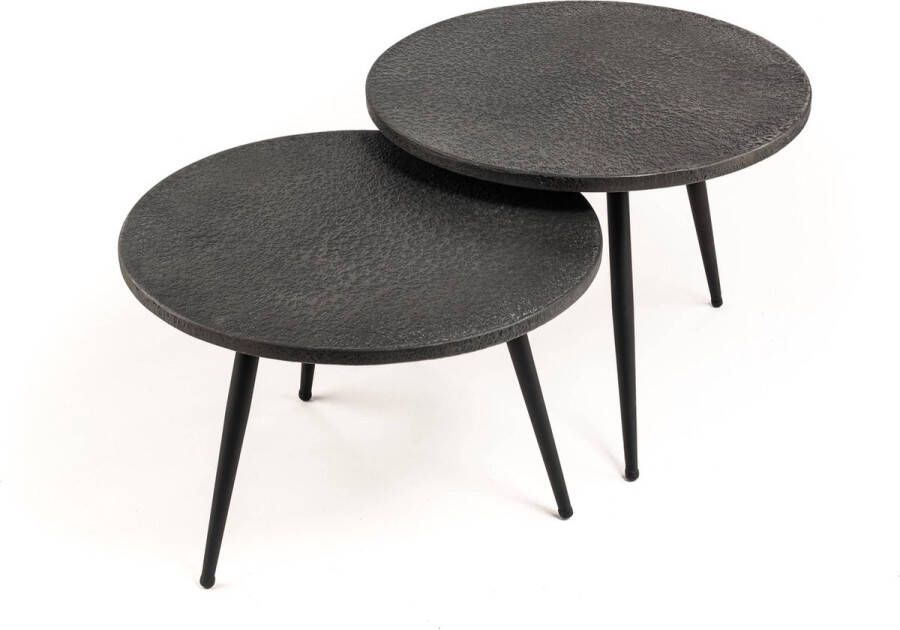 NADUVI Collection Set van 2 salontafels Noire rond