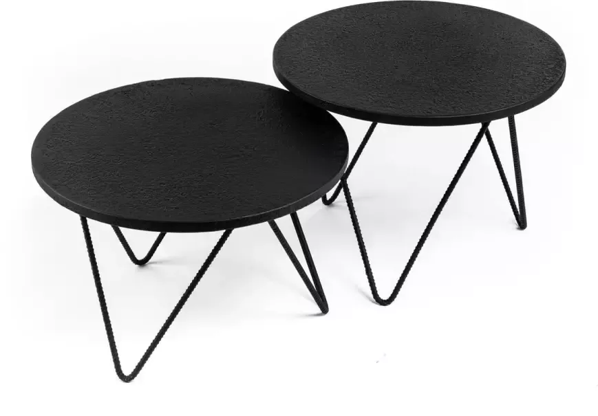 NADUVI Collection Set van 2 salontafels Nozu rond