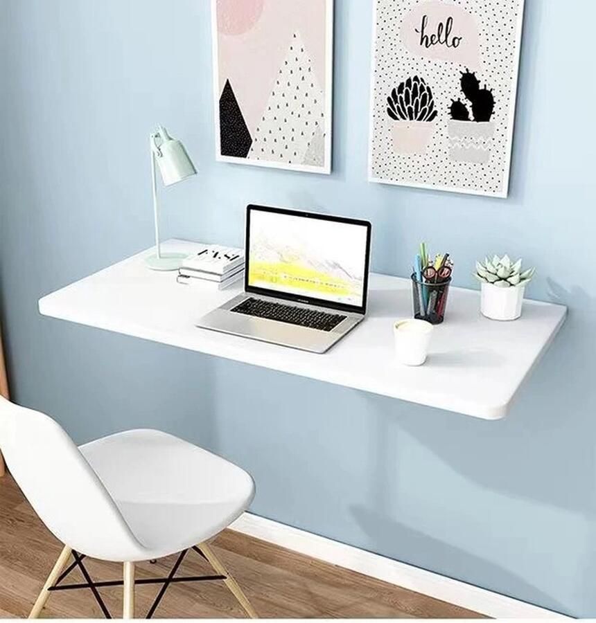 Naiz Bureau Voor aan de muur Wit Wand gemonteerd 60 x 30 cm