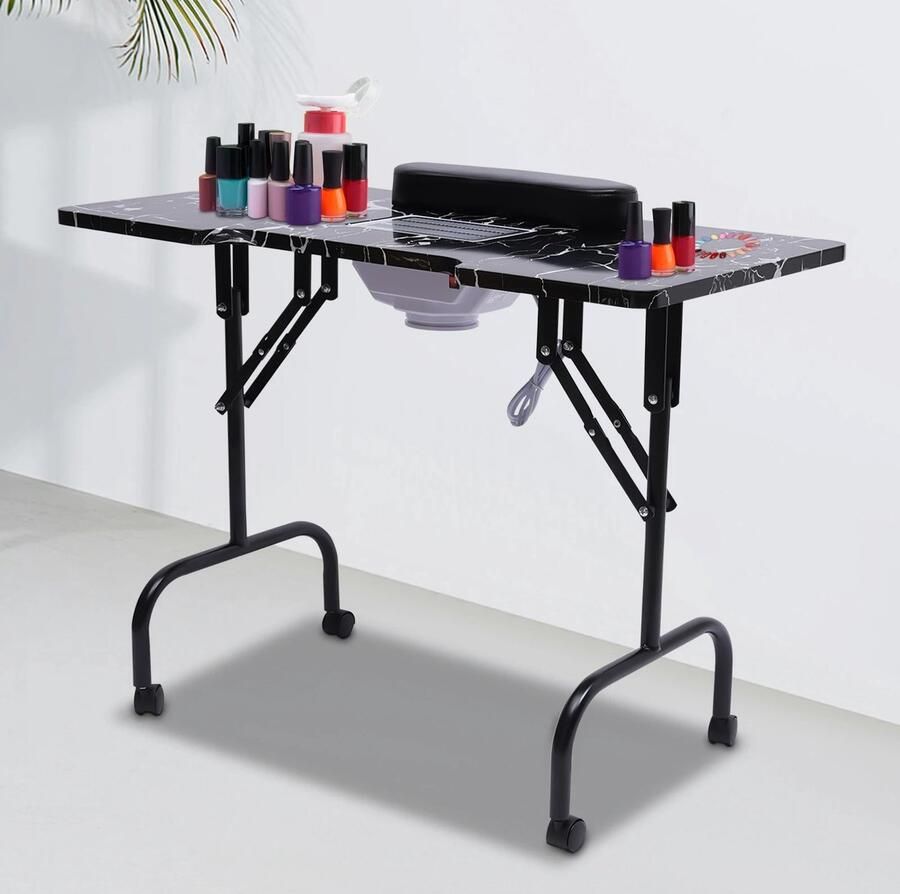Naiz Draagbare nageltafel Nagelstylist Opvouwbaar Zwart