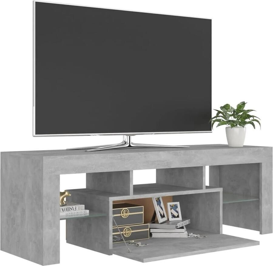 Naiz Tv meubel Grijs Met ledverlichting Moderne stijl 120 x 35 x 40 cm