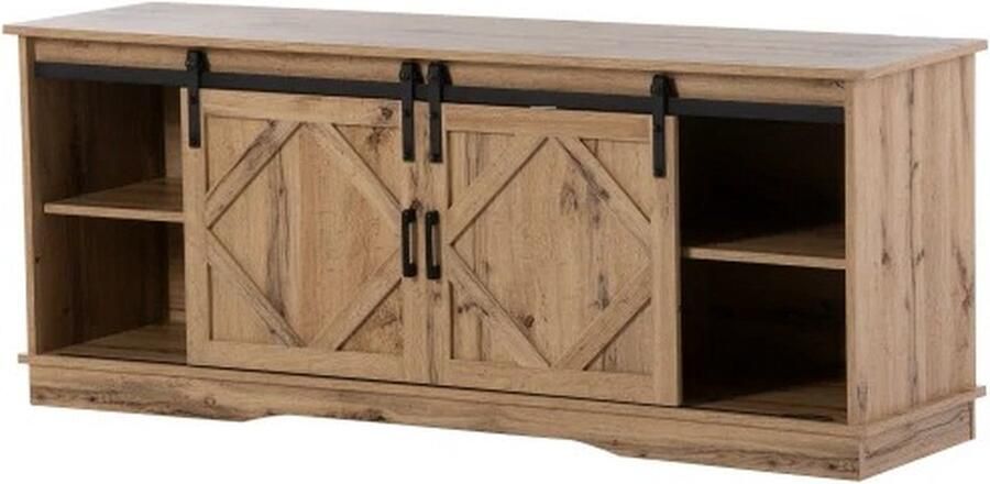 Naiz Tv meubel Industriele look Bruin 2 schuifdeuren 150x40x60 CM