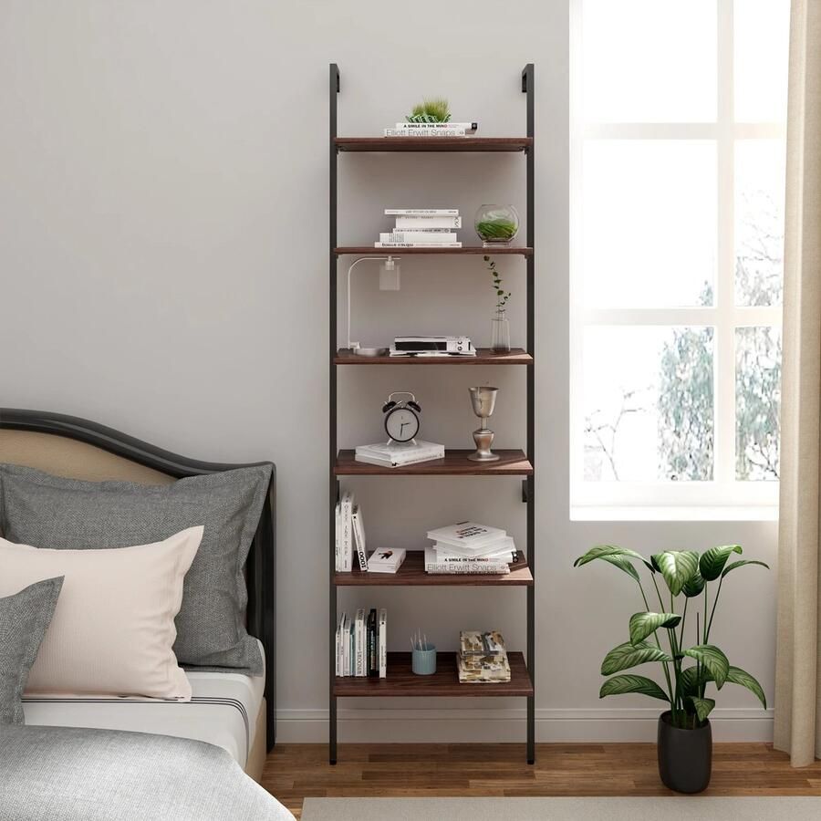 Naiz Wandrek Ladder Woonkamer Boekenplank 60x204x30 cm (B x H x D)