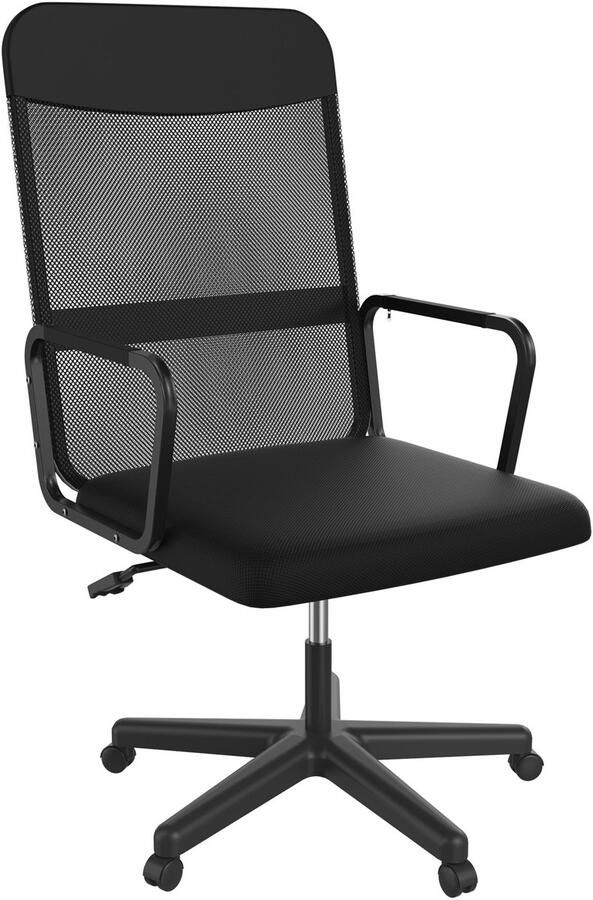 NAIZY Bureaustoel Ergonomische bureaustoel In hoogte verstelbare bureaustoel 360° draaibare stoel Computerstoel met ademend mesh PC-stoel zwart