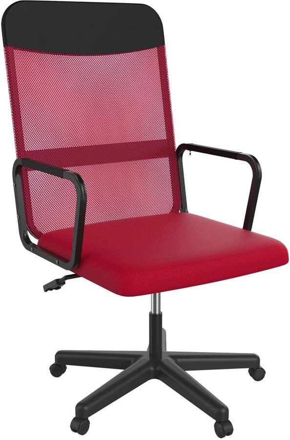 NAIZY Bureaustoel Ergonomische bureaustoel In hoogte verstelbare bureaustoel 360° draaibare stoel Computerstoel met ademend mesh PC-stoel rood