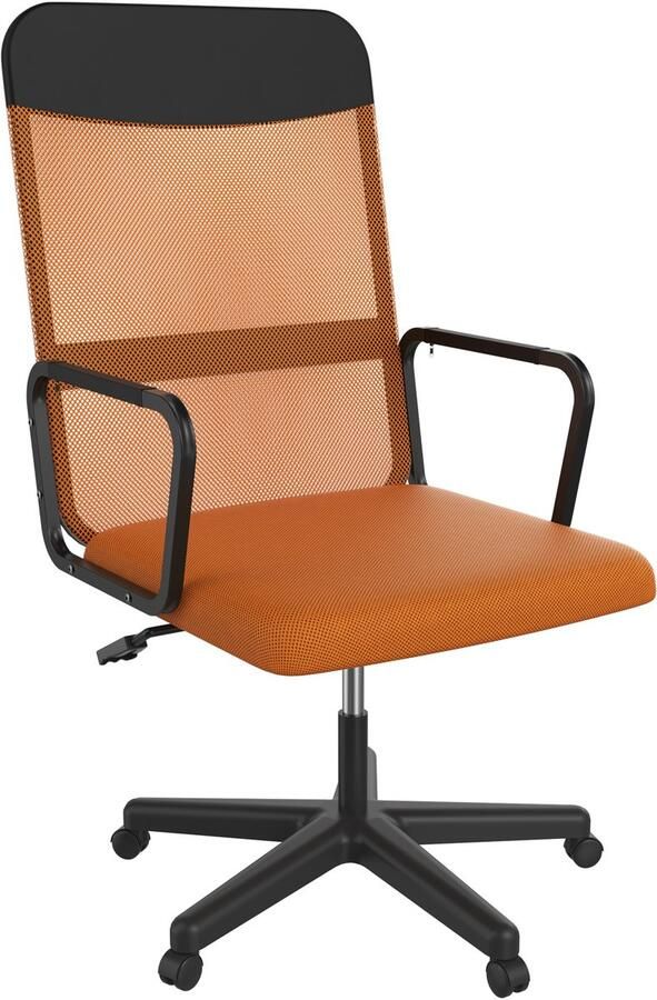 NAIZY Bureaustoel Ergonomische bureaustoel In hoogte verstelbare bureaustoel 360° draaibare stoel Computerstoel met ademend mesh PC-stoel oranje