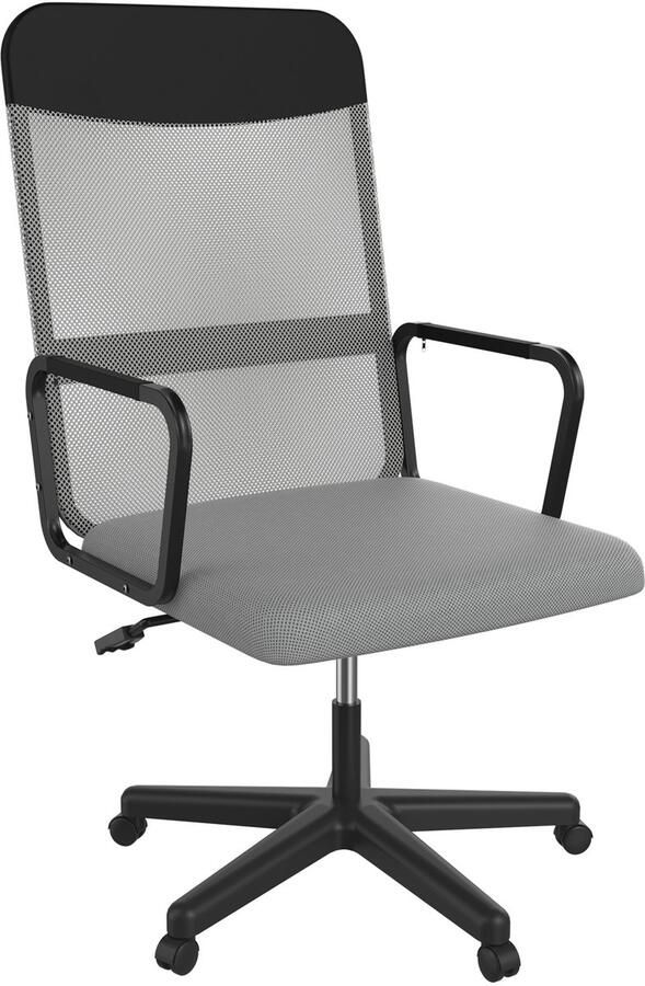 NAIZY Bureaustoel Ergonomische bureaustoel In hoogte verstelbare bureaustoel 360° draaibare stoel Computerstoel met ademend mesh PC-stoel grijs