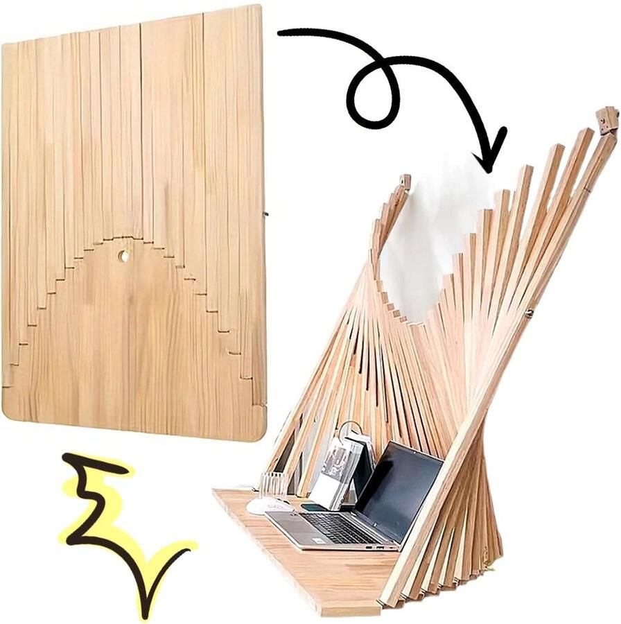 Nami NÁMI Bureau Opvouwbare Wandtafel Onzichtbare Tafel Creatief Wandsysteem Hangend Opklapbaar Tafel Aan De Muur Wall Mounted Foldable Wall Table