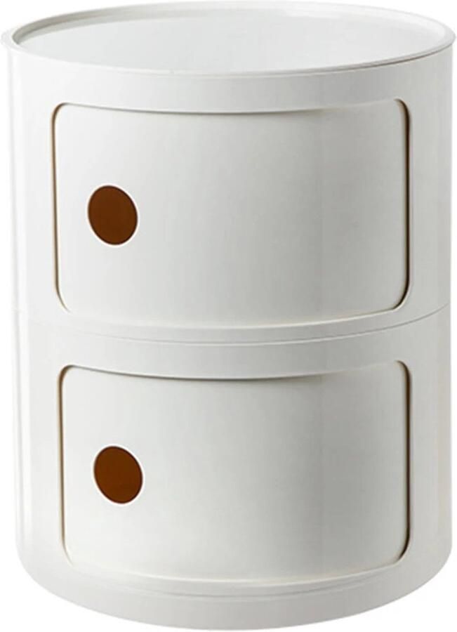 Nami NÁMI Nachtkastje Decoratieve Locker Voor Woonkamer Slaapkamer Rond Retro Design Kleine Bijzettafel Wit