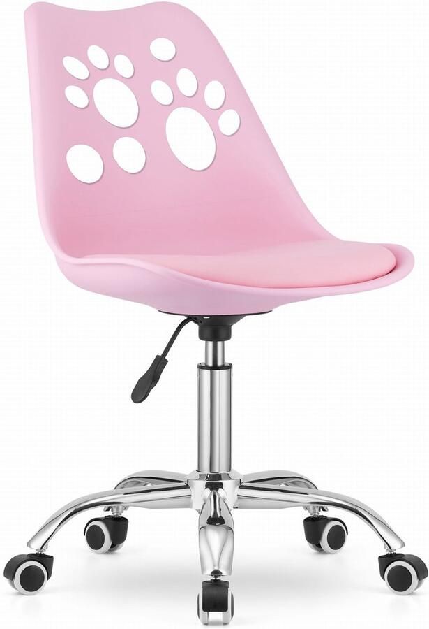 Meubel Square Bureaustoel Zippi – Roze – hoogte verstelbaar – met wielen