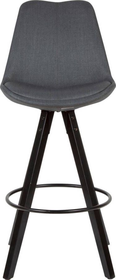 Nancy's Chatham Barkrukken Set van 2 Stof Rugleuning 77cm Kerrie Antraciet Hout Barstoelen Kruk