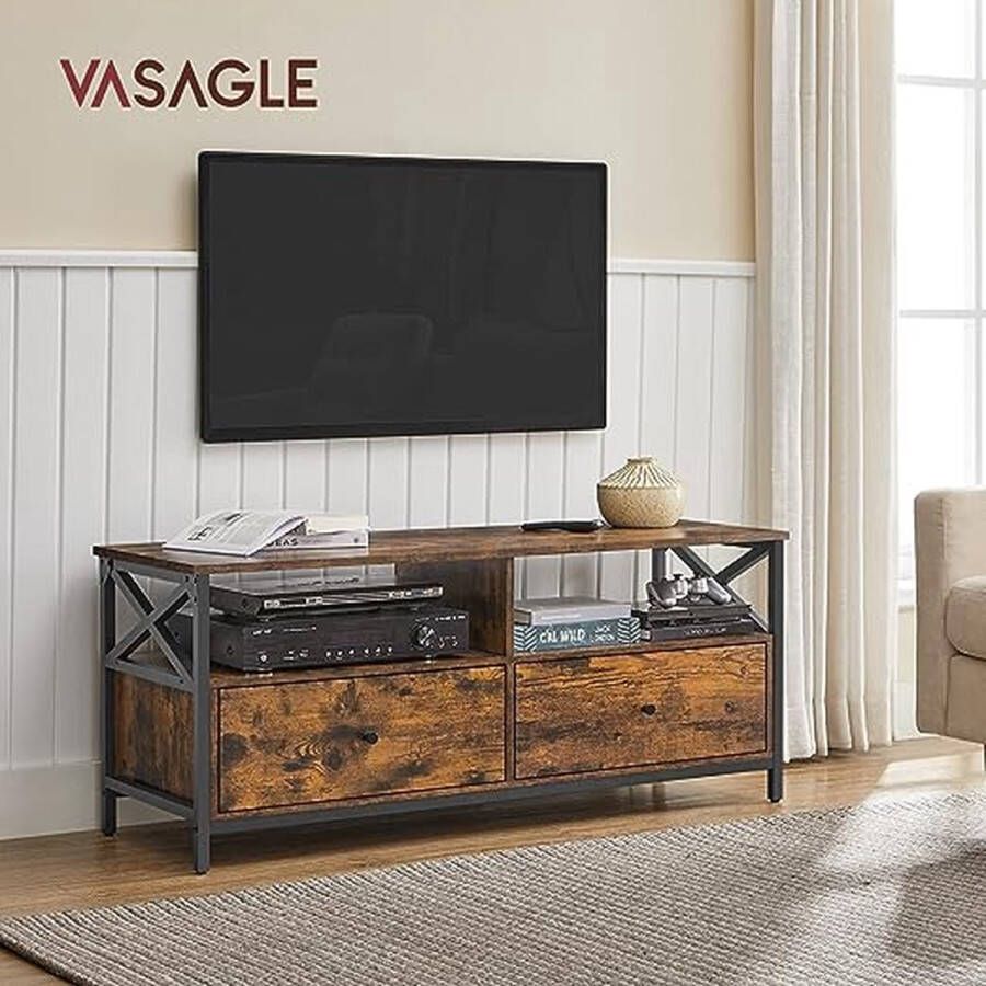 Nancy's Danville TV-Meubel Tv-kast Tv Lowboard Tv-tafel Tv Meubels Vintage Bruin Metaal 110 x 40 x 45