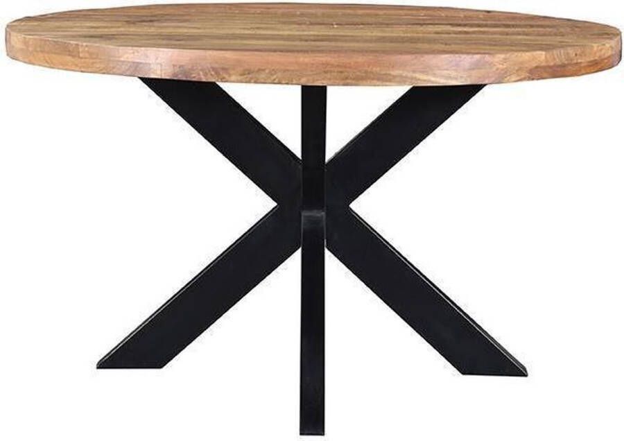 Nancy's Eetkamertafel Ziggy Eettafel Industrieel Eetkamertafels Rond Mangohout Rough 140 x 140 x 76 cm