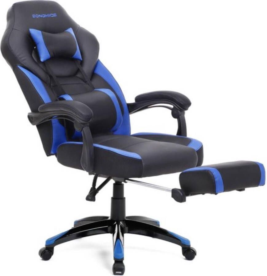 Nancy's Gamestoel Bureaustoel Gamingstoel Racestoel Zwart Blauw