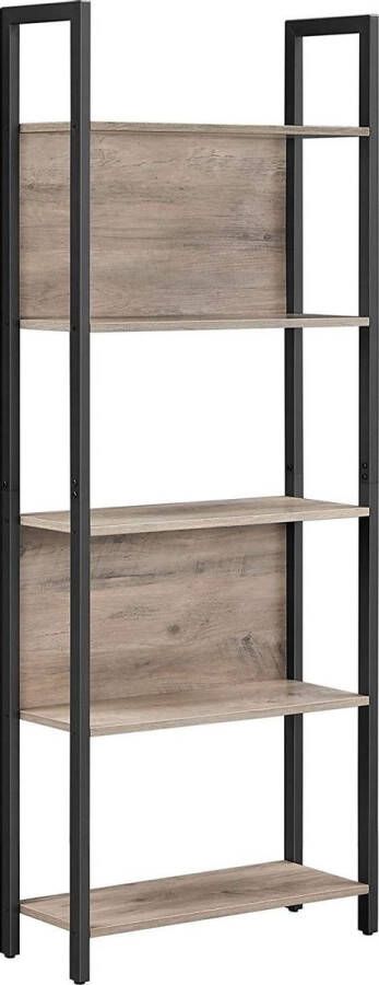 Nancy's Gordons Keukenkast Boekenkast Industrieel Kasten Ladderkast 5 Laags 62 x 24 x 165 cm