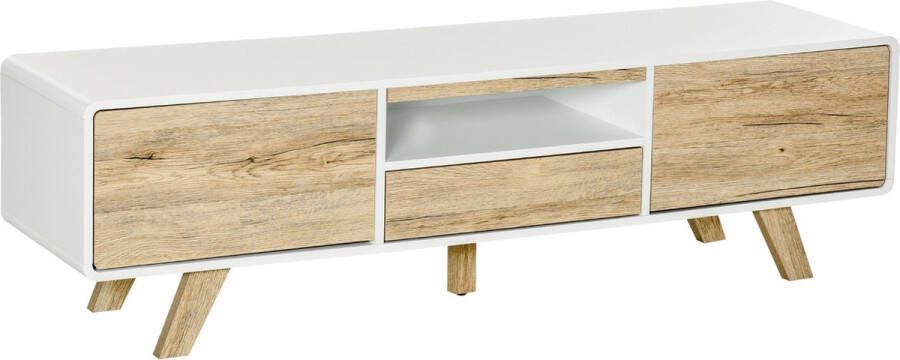 Nancy's Grassy Bay TV kast Lowboard Wit Naturel Gefabriceerd Hout cm x 62 99 cm x 17 71 cm