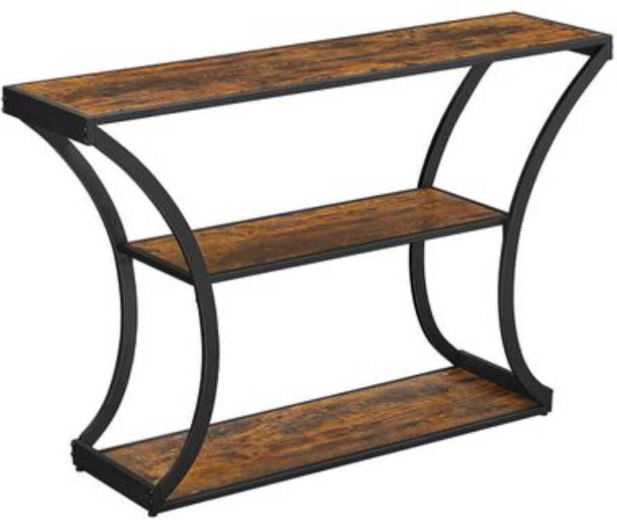 Nancy's Hall Consoletafel Dressoir Sidetable Industrieel Bruin Zwart Bewerkt Hout Metaal 120 x 30 x 80 cm